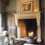 limestone fireplace