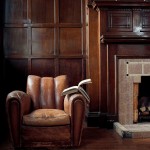 stained fireplace